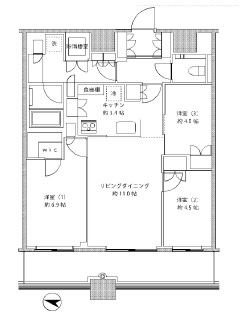 勝どきザ・タワー 48階 間取り図