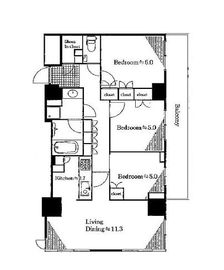 グランスイート代々木 12階 間取り図