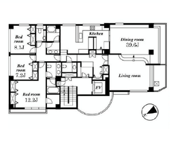 エクセデール西麻布 2階 間取り図