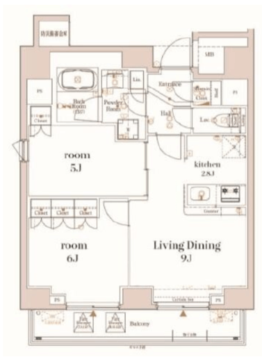 ログ新川 9階 間取り図
