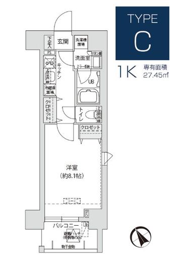 ブランシエスタ駒込 403 間取り図