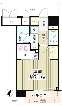 アクアヴィラ品川 304 間取り図