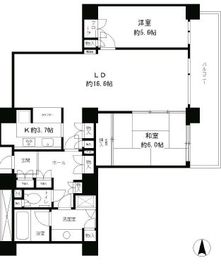 リバーポイントタワー 2302 間取り図