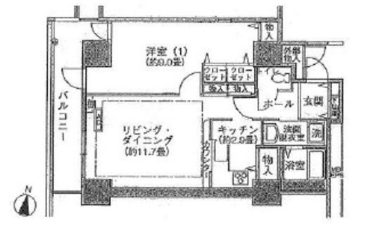 シティコート目黒 2-403 間取り図