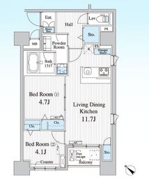 クレール日本橋 203 間取り図