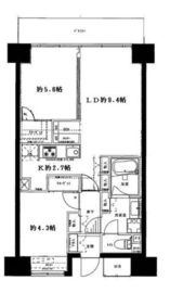 レジディア芝浦 1305 間取り図