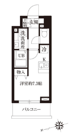 レジディア大森2 1302 間取り図