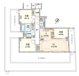 パークハウス中目黒 5階 間取り図