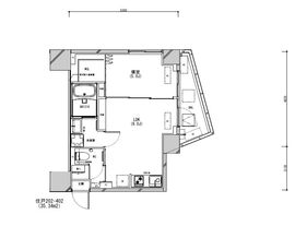 モアリッシェル東新宿 202 間取り図