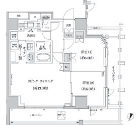 パークハビオ渋谷本町レジデンス 1101 間取り図