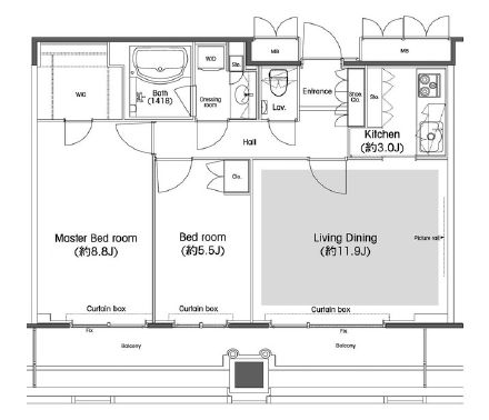 品川グラスレジデンス 1802 間取り図