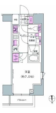 プレジリア東日本橋 509 間取り図