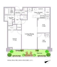 グローバルフロントタワー 6階 間取り図