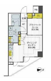 フォルム四谷外苑東 15階 間取り図