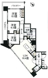 パークタワー豊洲 15階 間取り図