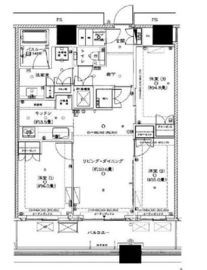 勝どきザ・タワー 23階 間取り図