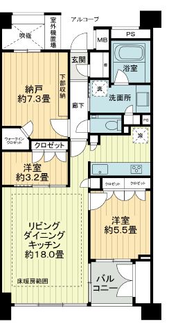 ライオンズ外苑の杜 2階 間取り図