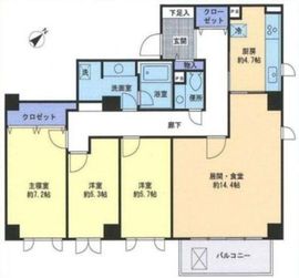 広尾ガーデンヒルズ 1階 間取り図