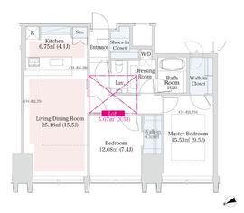 ラ・トゥール新宿グランド 3403 間取り図