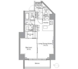 パークハビオ恵比寿 608 間取り図