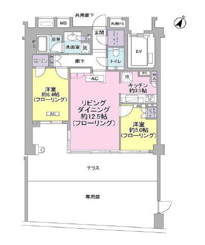 グランスイート高田馬場四丁目 1階 間取り図