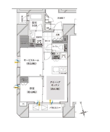 ザ・ミッドハウス新宿御苑 9階 間取り図