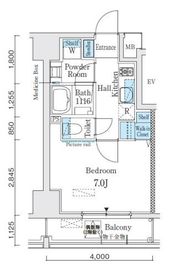 ザ・パーククロス門前仲町 203 間取り図