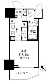 パークリュクス白金高輪 7階 間取り図