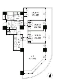 リバーポイントタワー 3204 間取り図