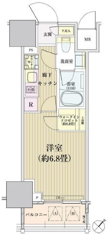 パークリュクス白金高輪 10階 間取り図