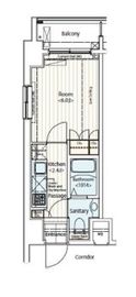 ドゥーエ新富町 403 間取り図