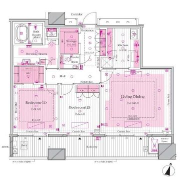 ブランズ ザ・ハウス一番町 2階 間取り図