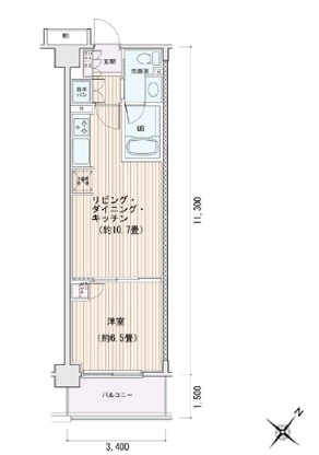 エスティメゾン豊洲レジデンス E728 間取り図