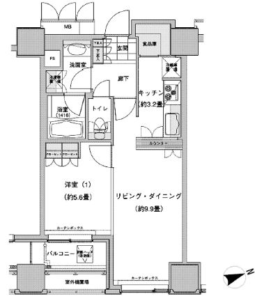 ウエストパークタワー池袋 2211 間取り図