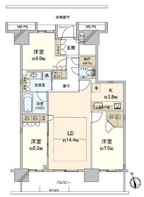 プラウドタワー東雲キャナルコート 26階 間取り図