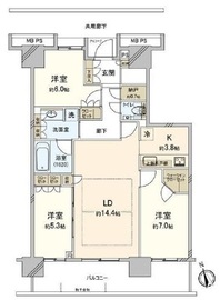 プラウドタワー東雲キャナルコート 26階 間取り図