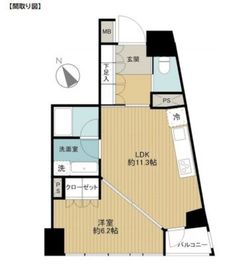 サンクタス市ヶ谷富久町イーストタワー 7階 間取り図