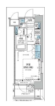 レジディア蒲田5 1105 間取り図