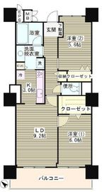 ムーンアイランドタワー 4階 間取り図