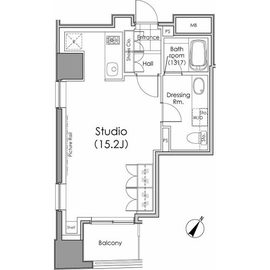 パークハビオ水天宮前 208 間取り図