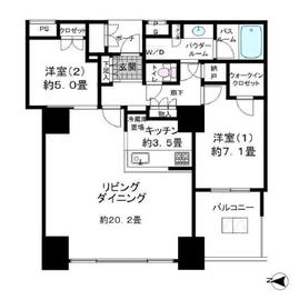 ワールドシティタワーズ キャピタルタワー 38階 間取り図