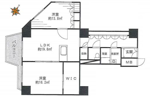 コープ野村一番町 5階 間取り図