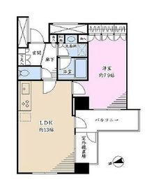 スカイグランデ汐留 13階 間取り図