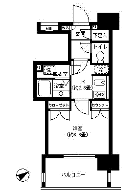 ライオンズシティ白金高輪 502 間取り図