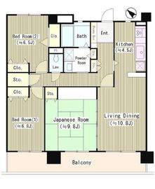 日本橋浜町Fタワー 20階 間取り図