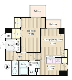 センプレ高輪 6F1 間取り図