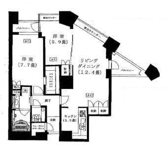 中目黒アトラスタワー 43階 間取り図