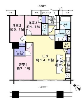 ブリリアマーレ有明 11階 間取り図