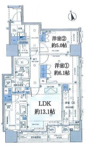 クラッシィハウス千代田富士見 3階 間取り図