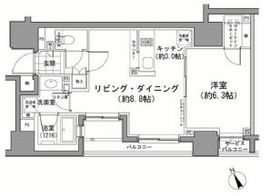 パークハビオ八丁堀 305 間取り図